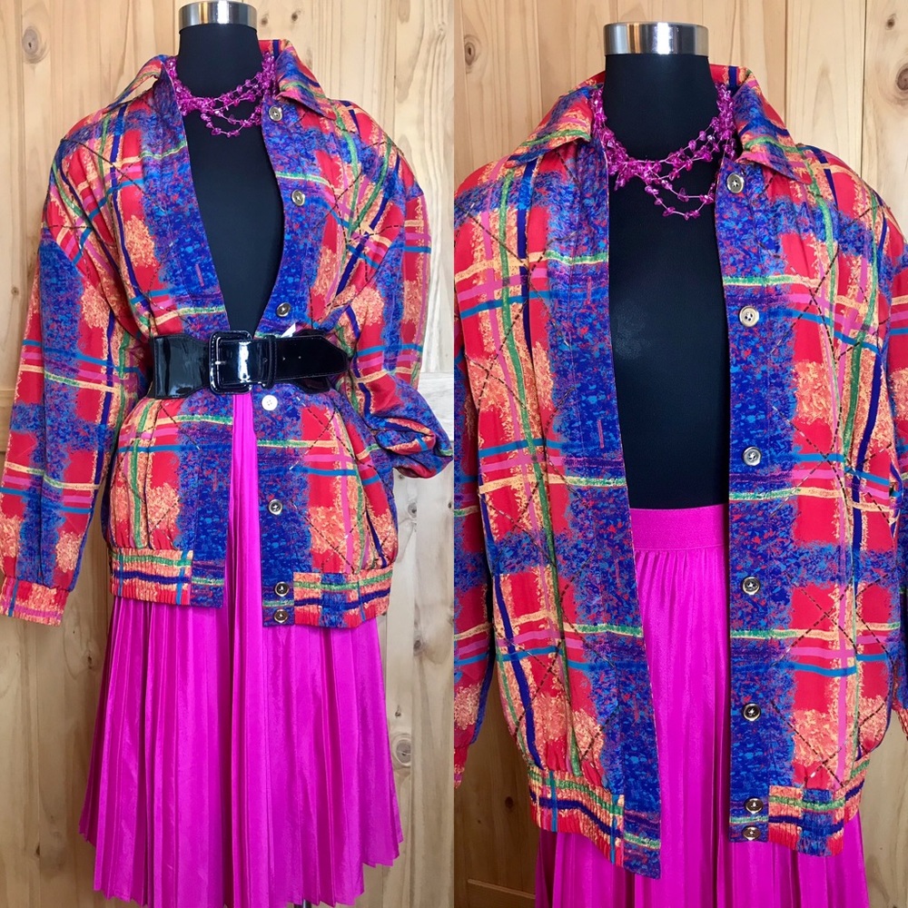 I B Diffusion vintage 90s silk bomber jacket